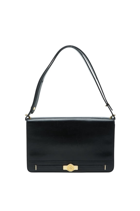 Pre-Owned Christian Dior Dior Logo One-Shoulder Bag, Black Leather, Women's