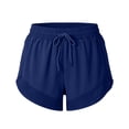 thumbnail image 4 of Hurxie Womens Running Shorts with Liner Womens Athletic Shorts Quick Dry Shorts with Pockets for Walking Gym Hiking Navy,M, 4 of 5