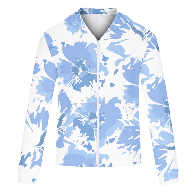 Sudadera para hombre Odeerbi Otoño Casual Deportes Fitness con capucha Cremallera Gradient Tie-Dye Print Jacket Talla S