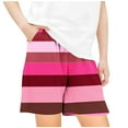 thumbnail image 2 of Hawaiian Shorts for Boys & Girls with Pockets 5-14Y Teens Trendy Elastic Waist Wide Leg Stripe Printed Comfort Beach Short Summer, 2 of 4