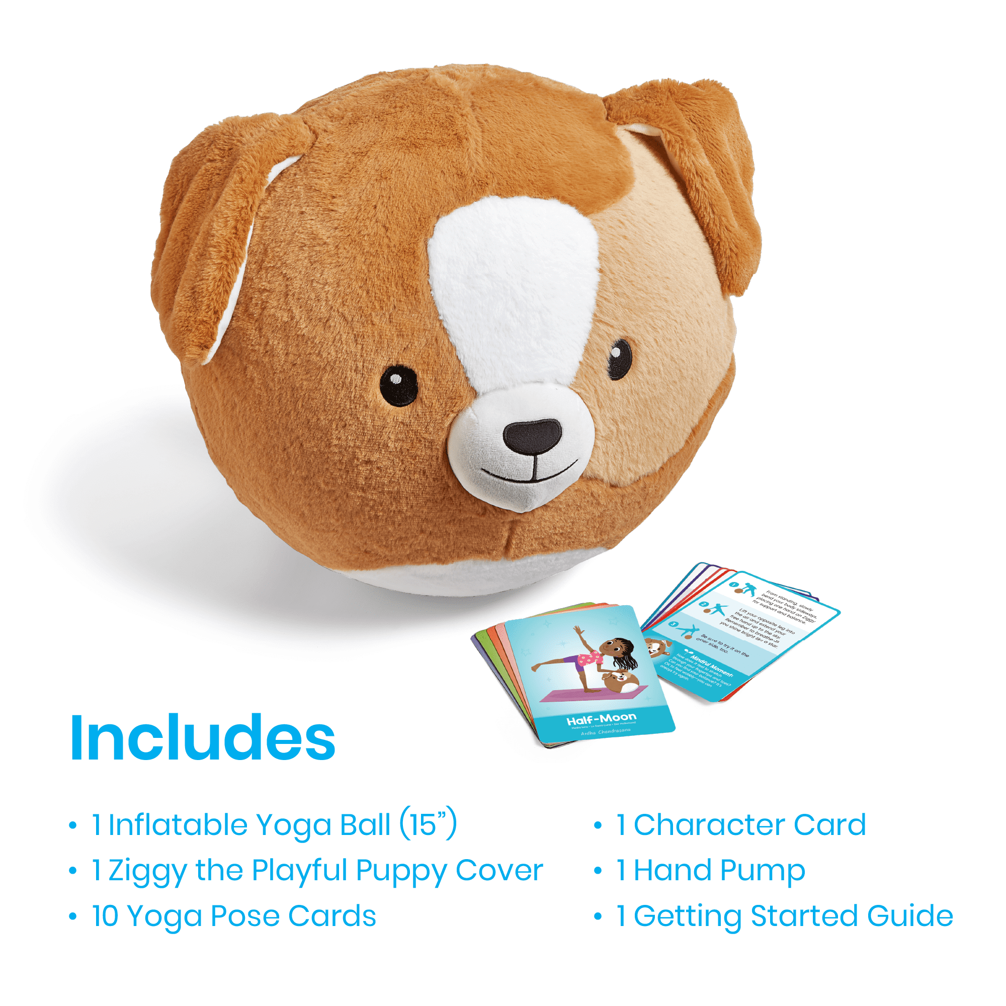 hand2mind BubblePlush Yoga Ball Buddy, Puppy
