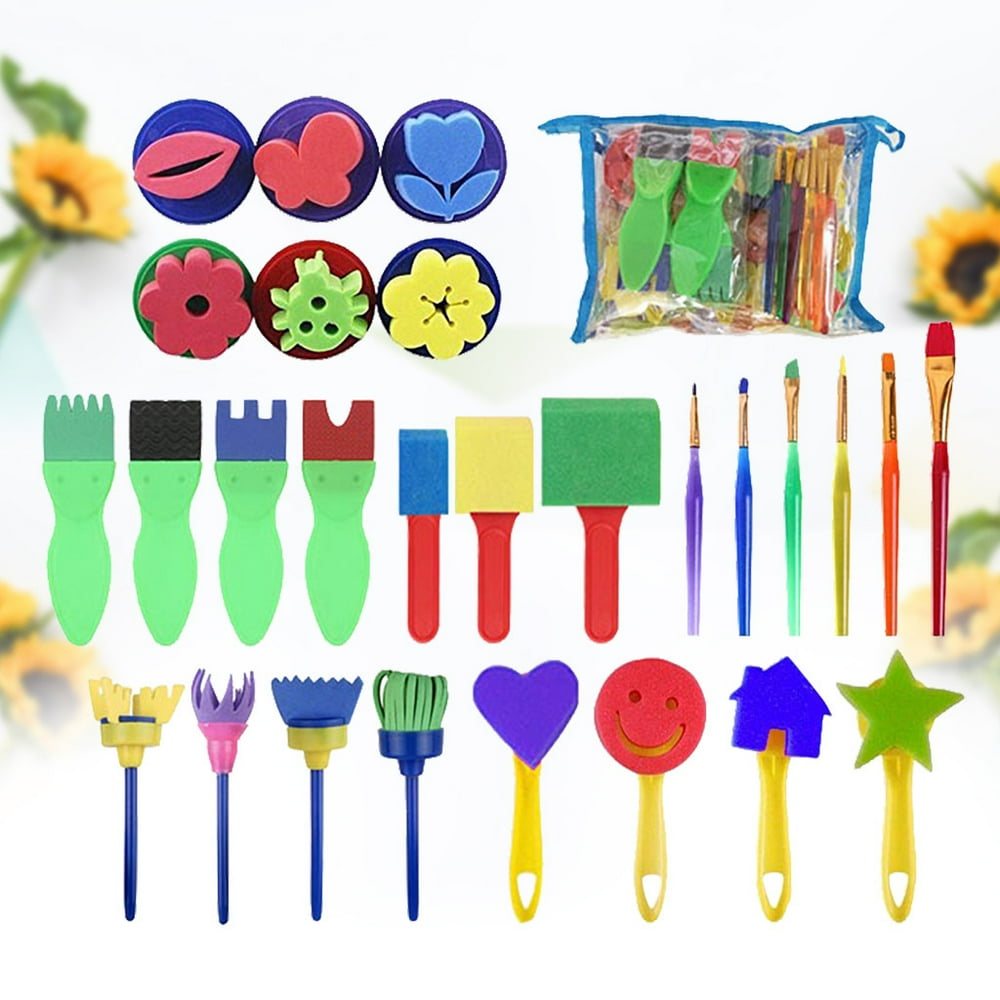 Miarhb 27Pcs Children Sponge Paint Brushes Drawing Tools For Children