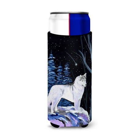 

Caroline s Treasures SS8400MUK Starry Night Siberian Husky Ultra Hugger for slim cans Slim Can multicolor