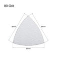 thumbnail image 2 of Unique Bargains Triangle Detail Sander Sandpaper Hook and Loop 3-1/2 Inch Sanding Pad White Abrasive 80 Grit 24 Pcs, 2 of 3