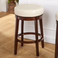 thumbnail image 2 of TMS Avenue 24" Round Indoor Swivel Counter Stool, Rich Brown/Cream Faux Leather, 2 of 5