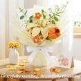 thumbnail image 5 of Lewondr Crochet Flower Bouquet, Yellow Handmade Knitted Flowers, Crochet Lily Daisy Flower for Valentine’s Day Anniversary Birthday Mother's Day Graduation Gifts, Includes Gift Bag and Greeting Card, 5 of 7