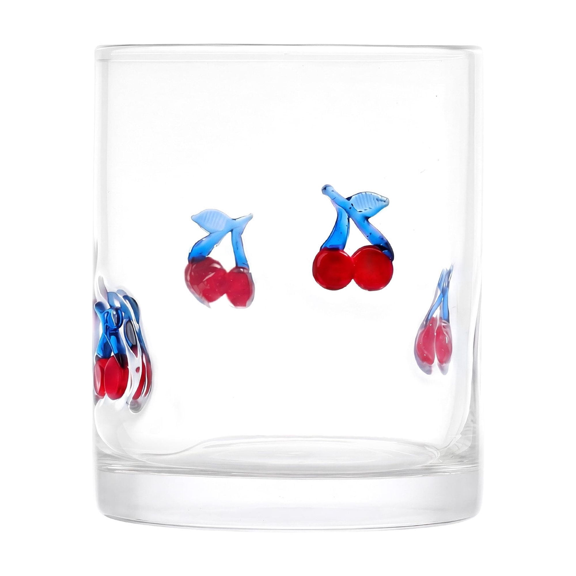 Thyme & Table Charm Icon Drinkware Patriotic Cherries Drinking Glasses, 12 fl oz, Set of 2