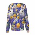 thumbnail image 2 of Nursing Scrubs，Women's Casual Long-Sleeve Single-Breasted Easter Print Nursing Scrub Top with Pocket，Purple，XL, 2 of 3