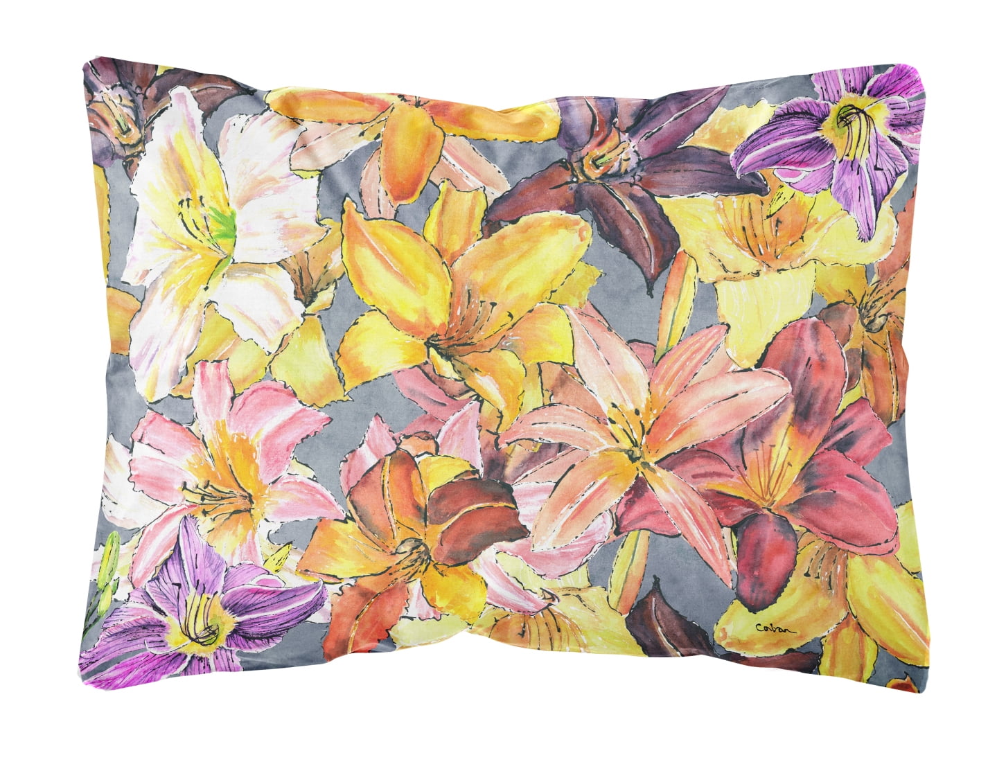 Day Lillies Canvas Fabric Decorative Pillow - Walmart.com