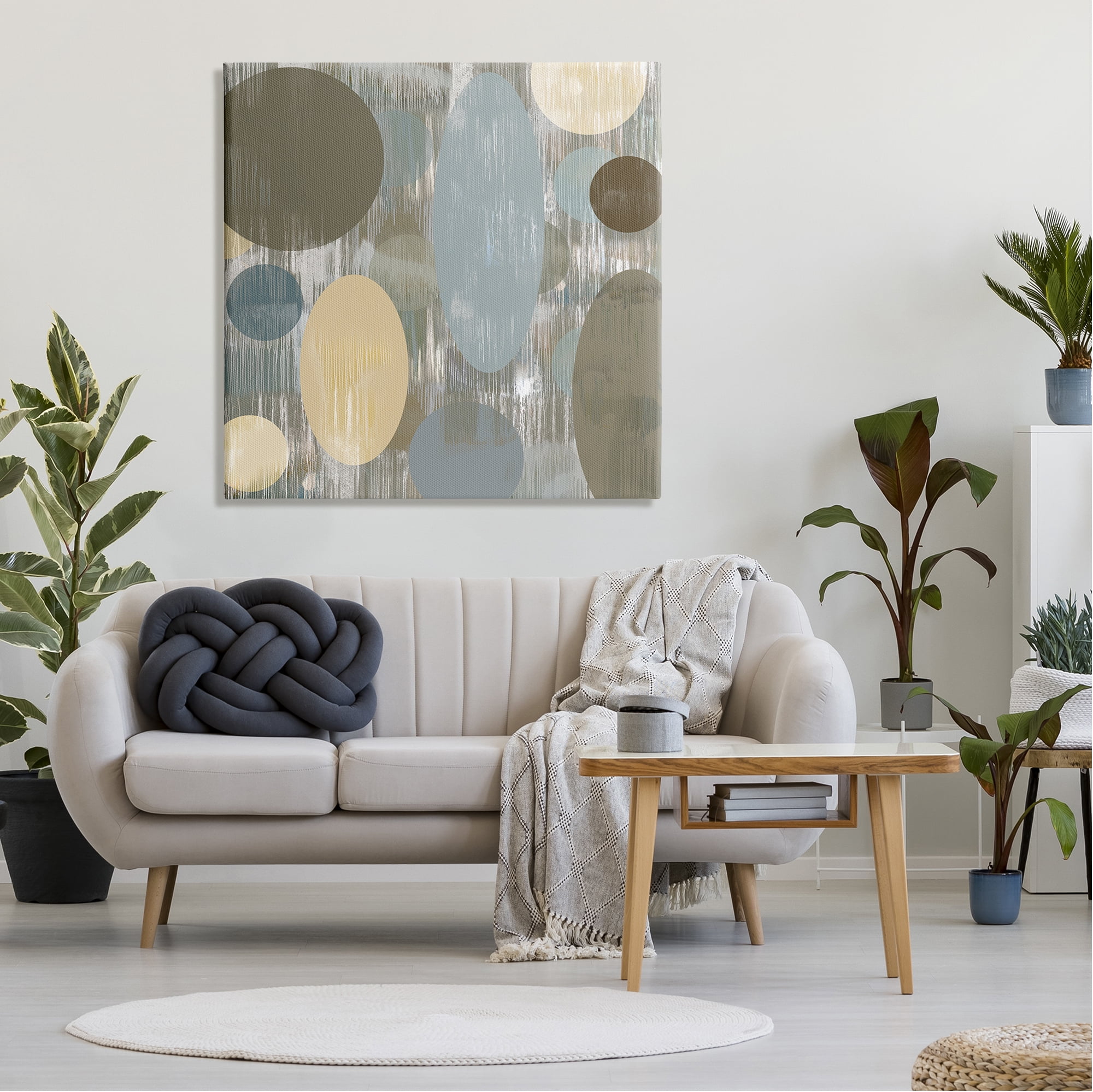 Stupell Industries Modern Ovals Abstraction Abstract Painting Gallery Wrapped Canvas Print Wall Art, 36 x 36