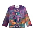 thumbnail image 5 of Xixirimido Cartoon Dragon Pumpkin Floral Pattern Girls Casual Tunic Tops Tie-hem Long Sleeve Loose Soft Blouse T-Shirt Cute Graphic Girls Shirts, Size 7-8, 5 of 7