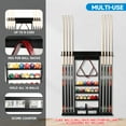 thumbnail image 3 of GSE Games & Sports Expert Pool Cue Stick Hanging Wall Mounting Rack with Score Counter, Cue Rack Only. Holds 8 Pool Cue Stick, Billiard Ball and Ball Rack - Black, 3 of 8