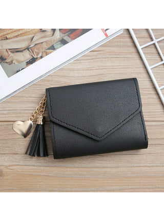 Short Leather Wallet for Women, TSV Small Bifold Buckle Purse