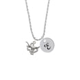 thumbnail image 2 of Delight Jewelry Silvertone Longhorn - Texas Silvertone Script Initial Disc - E - Charm Necklace, 20"+3", 2 of 4
