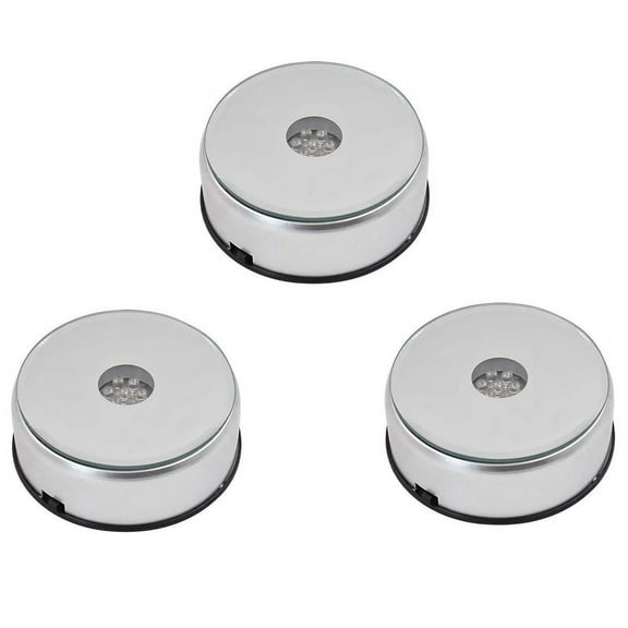 3X Display Turntable Base for Crystals Glass Art,LED Colored Rotating Crystal Display Base Stand with USB Cable
