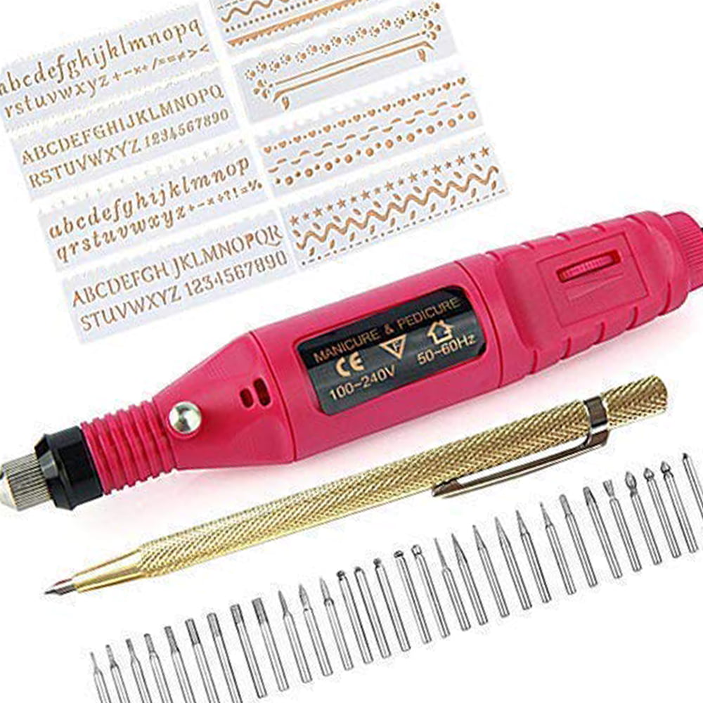 Electric Engraving Engraver Pen Carve Tool For Jewelry Metal Glass Kit Set A 
