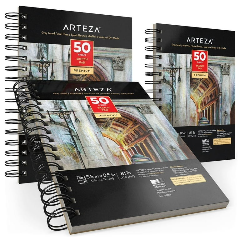 Arteza Premium Sketch Pad 9x12 3pk
