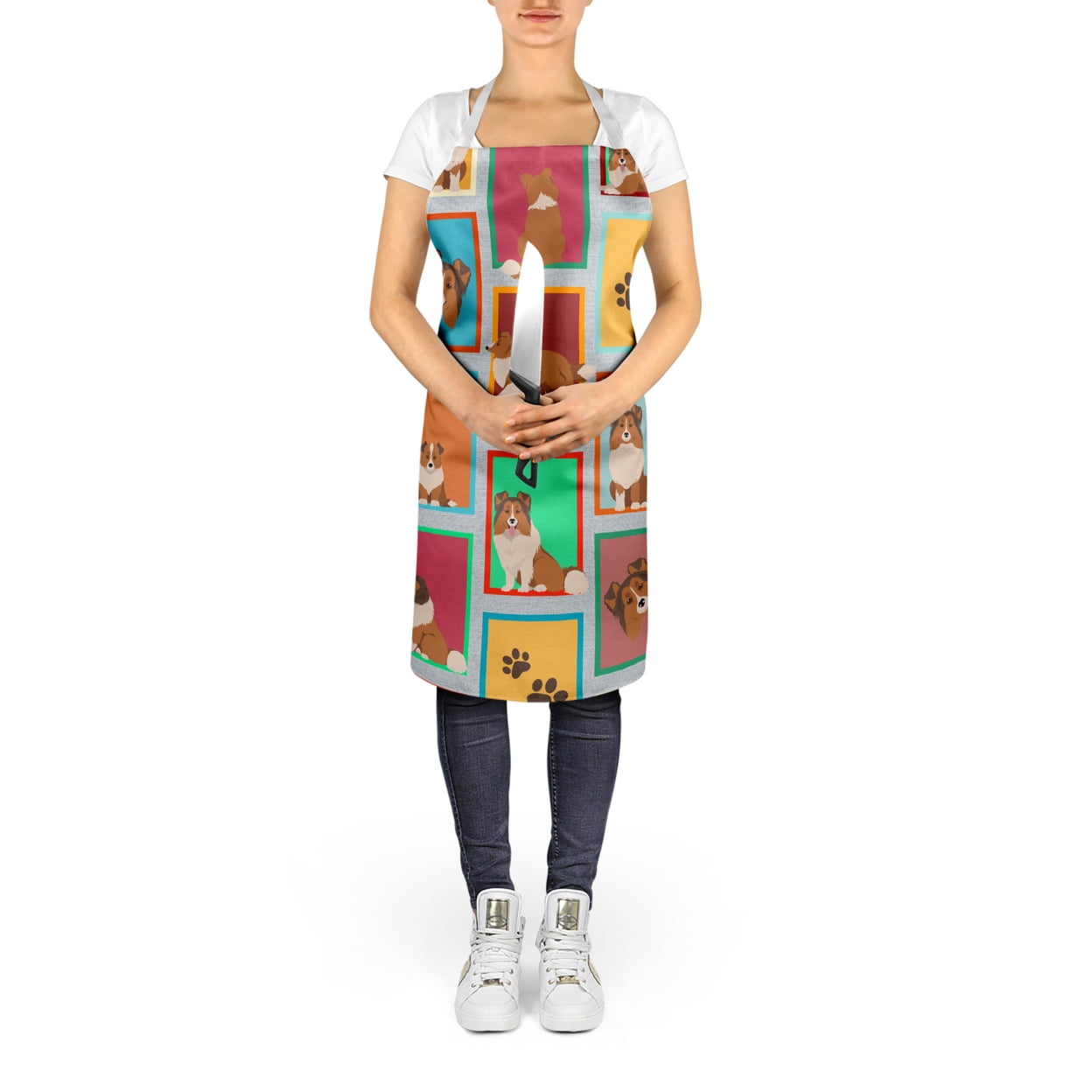 Lots of Sheltie Apron 27 in x 30 in