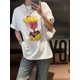 thumbnail image 2 of Nueva camiseta holgada informal de verano estilo americano de manga corta con estampado de dibujos animados de patatas fritas vintage de algodón puro de gran tamaño, 2 of 5