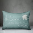thumbnail image 3 of Creative Products Blue Autumn Leaf and Cursive 14x20 Spun Poly Pillow, 3 of 3