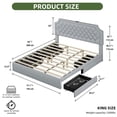 thumbnail image 6 of Uforic King Size Upholstered Velvet Bed Frame with Storage Drawers & Charging Station, Gray, 6 of 6