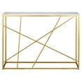 thumbnail image 2 of Safavieh Lumen Modern Marble Console Table, White Marble/Gold, 2 of 4