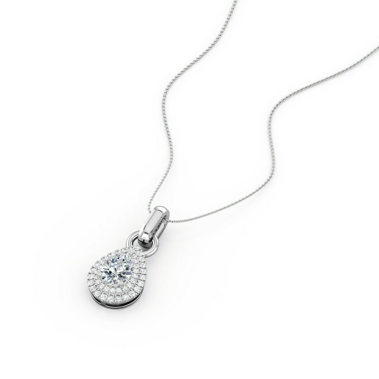 silver and diamond halo pendant h samuel