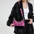 thumbnail image 3 of Bolso de hombro PU PU cuero bolso de bolsas de bolsillo de cuero para mujeres (rosa roja), 3 of 9