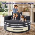 thumbnail image 6 of Lunale 54" Oversized Chaise Lounge Chair Indoor, Round Boneless Cloud Couch, No Assembly Required, Accent Reading Chair for Living Room, Gray Corduroy, 6 of 9