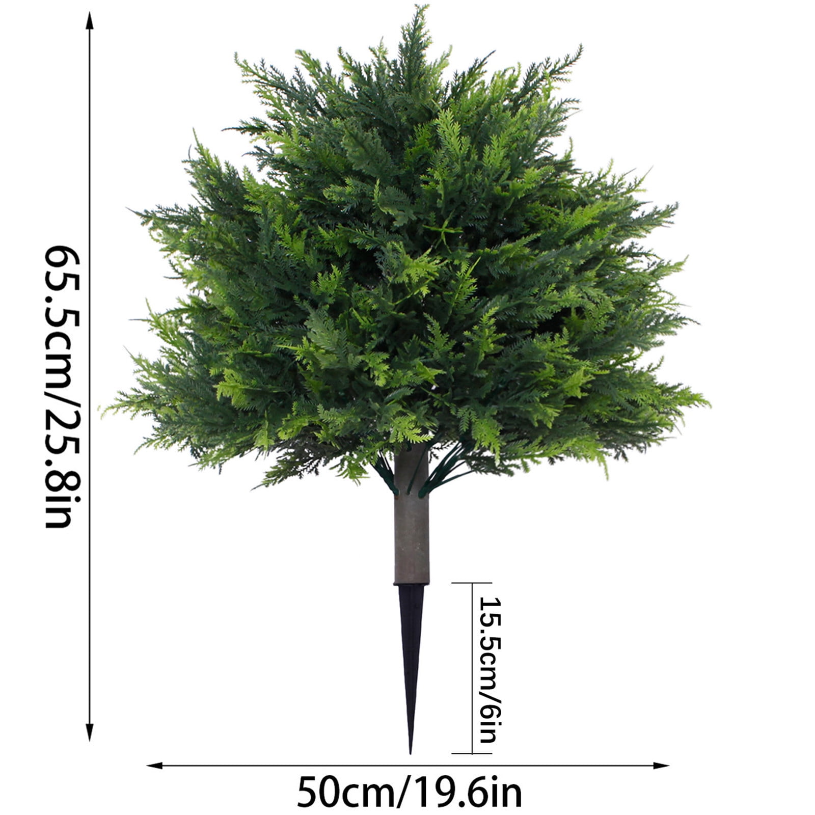 Stijggn Artificial Cedar Topiary Trees with Ground Spike New Years Decorations 2026 UV Resistant Fake Evergreen Bushes Shrubs Trees Artificial Plants Realistic Faux Cedar Plants for Indoor/Outdoor