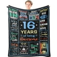 thumbnail image 2 of 16 Year Old Boy Birthday Gift Ideas Blanket 60"x50", 16th Birthday Gifts for Boys, Cool Birthday Gifts for 16 Year Old Boy, 16 Year Old Boy Gifts, 16th Birthday Decorations, 16 Birthday Boy, 2 of 6