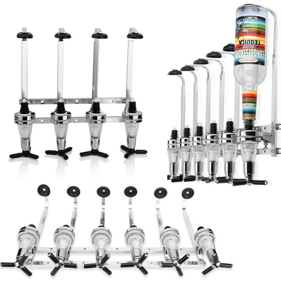 Liquor Dispenser 4 Bottle , Top shelf Wall Mounted Liquor Dispenser Cocktail Beer ​Wine for Home Bar
