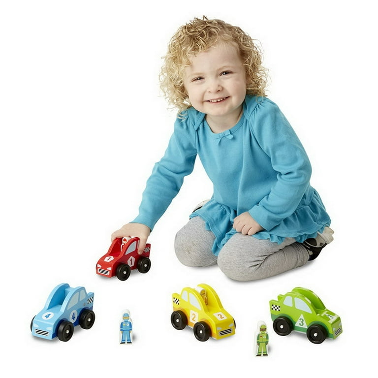 Melissa Doug Race Car Wooden Vehicle Set