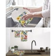 thumbnail image 5 of Green Yellow Floral Kitchen Dish Towels for Drying Dishes Set of 2, Purple Blue Watercolor Retro Leaf Waffle Weave Microfiber Hand Tea Bathroom Towels Quick Dry & Absorbent Towel 12x12, 5 of 7