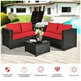 thumbnail image 4 of Costway 8PCS Outdoor Patio Rattan Furniture Set Cushioned Loveseat Storage Table Red, 4 of 10