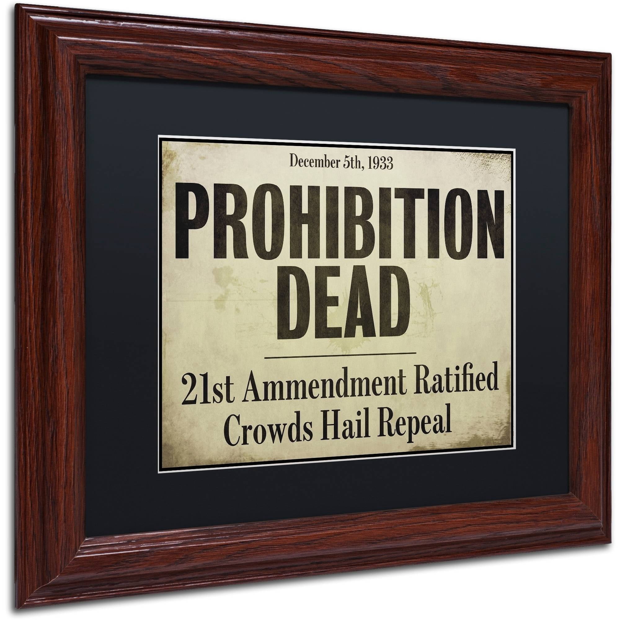 Trademark Fine Art "Prohibition" Canvas Art by Color Bakery Black Matte, Wood Frame