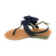 thumbnail image 4 of Victoria K Women's Braided Thong With Knitted Flower Wedge Sandals, 4 of 5