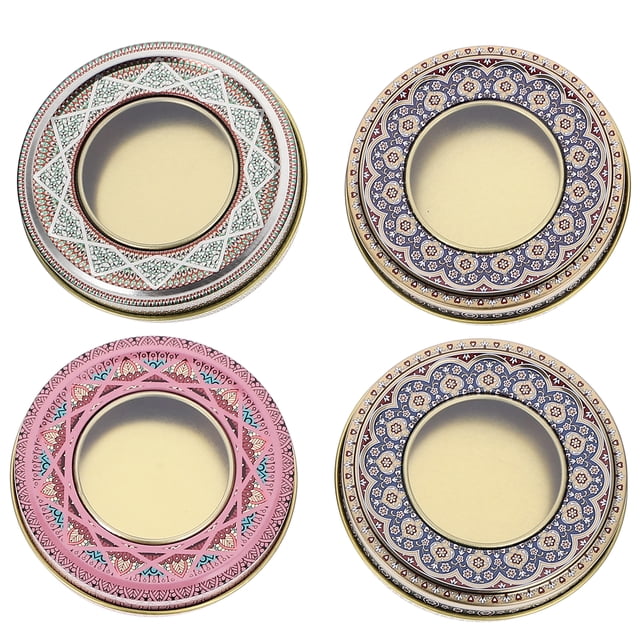 Cajas de almacenamiento creativas de azafrán, contenedores de almacenamiento de hierro (colores surtidos), 4 Uds.
