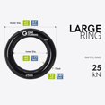 thumbnail image 3 of Anillo de Descenso Grande Negro GM CLIMBING 25kN para Escalada, Arborismo, Rescate, Slackline y Hamaca 2 Unidades, 3 of 8