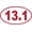 Red, variant on Gold(chrome Mirror) Decaltor 13.1 Half Marathon Black Oval Car Decal Heavy Duty Waterproof 3'' X 5''