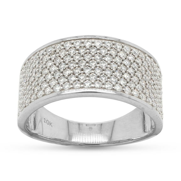 1 2/5 ct. t.w Round Cut Lab Created Moissanite Diamond Dome Ring In 10K Solid White Gold Stacking Band Ring For Men (G-H Color, VVS1 Clarity, 1.40 Cttw)-8