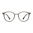thumbnail image 4 of Womens Fashion Blue Light Blocking Round Reading Glasses 3.5, Metal Brown Lightweight Readers +3.50, 4 of 6
