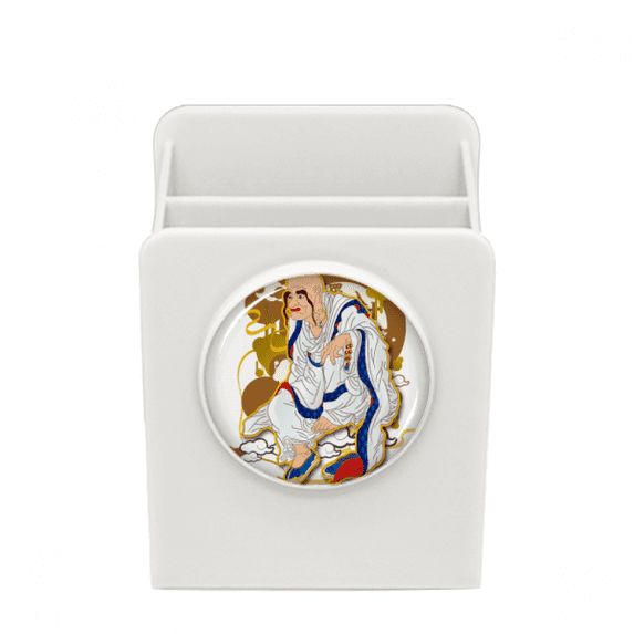 Culture Eighteen Arhats Figure Desk Pencil Holder Cup Pen Organizer