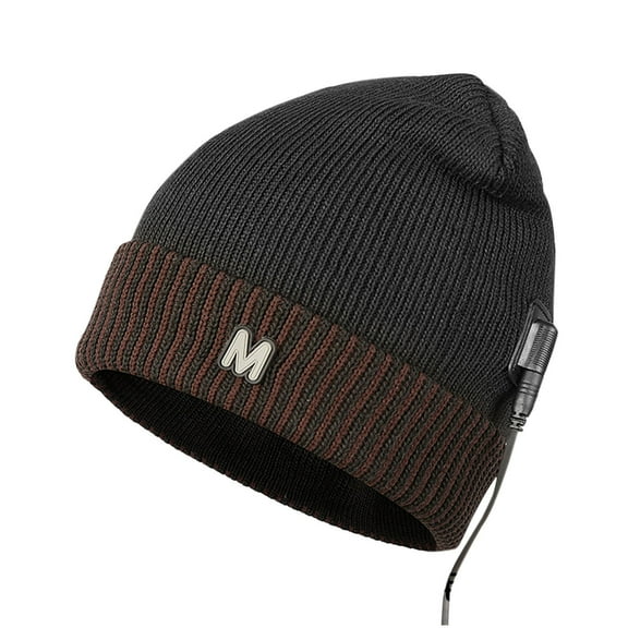 USB Heated Beanie Hat with 3 Heat Levels, Carbon Fiber Heating, Warm Knitted Cap for Men & Women, Winter Outdoor Work Hat