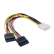 Molex 4-Pin Male to 2x 15-Pin SATA Power Cable