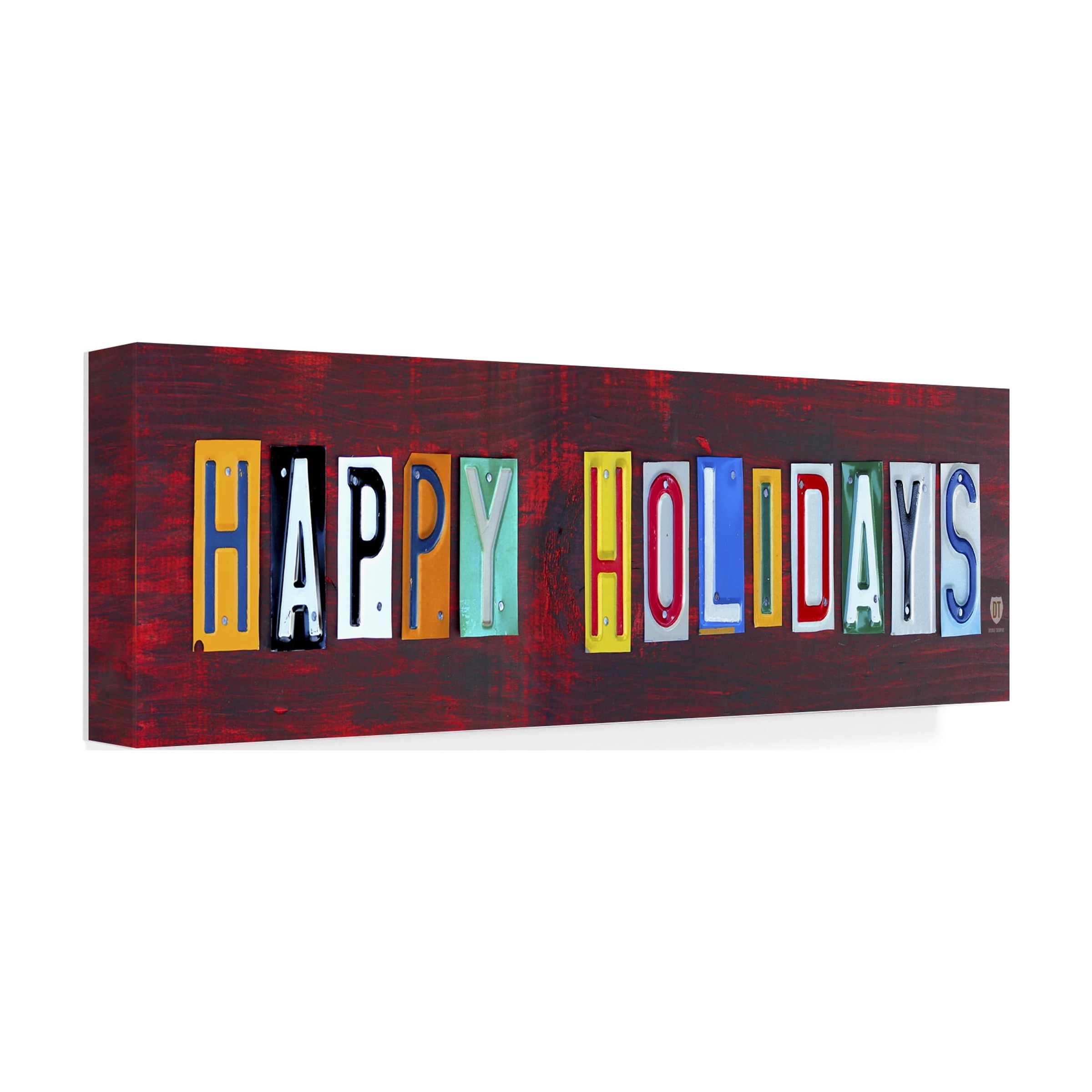 Trademark Fine Art 'Happy Holidays' Canvas Art by Design Turnpike