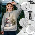 thumbnail image 7 of Xoenoiee Christmas Penguin Snowman Tree Print Girls Half Zip Sweatshirt Fleece Quarter Zip Pullover Xmas Sweatshirts Fall Winter Clothes Activewear for Teen Girl，Size 5-6 Years, 7 of 7