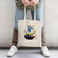 thumbnail image 2 of Stylish Canvas Tote Bag with Vibrant Orange and Pink Splash Design - Perfect for Shopping Travel and Parties, 2 of 4