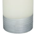 thumbnail image 4 of DecMode 5", 6", 4"H Silver Base Unscented Wax  Flameless Candle with Remote Control (Set of 3), 4 of 8