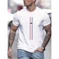 thumbnail image 1 of Camiseta con estampado de París, camiseta informal de cuello redondo elástica para hombre, estilo urbano, para verano, para deportes de ocio., 1 of 5